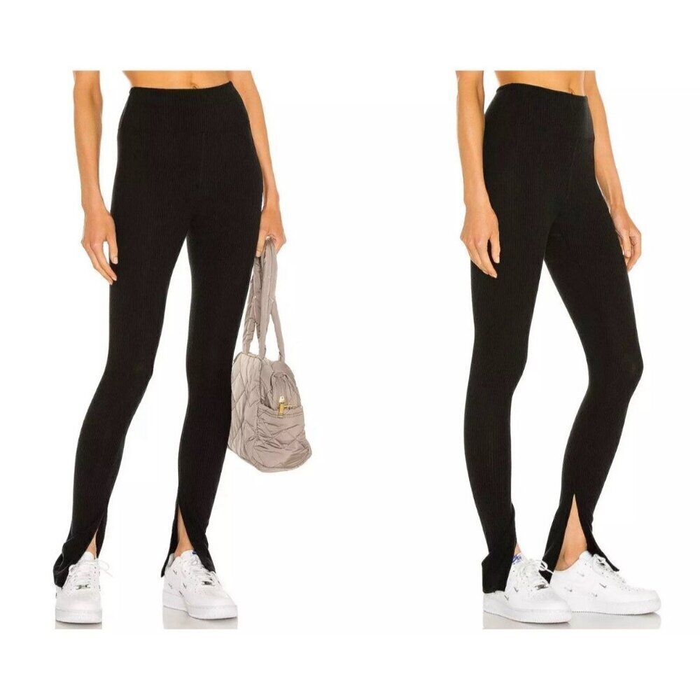 Year of Ours Slit Pant 9 to 5 Leggings Casual Yoga Stretchy Black Sz S